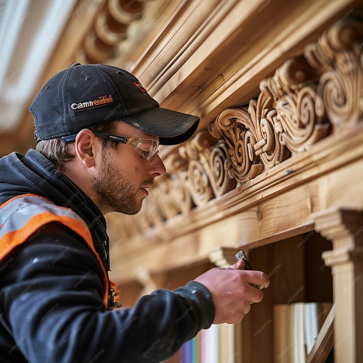 reparando un edificio cuidadosamente